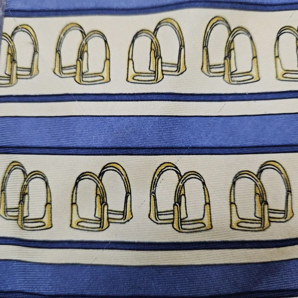 Paolo Gucci Silk Neck Tie Equestrian Stirrups Horse Theme 58x4 Inches TINY SPOTS